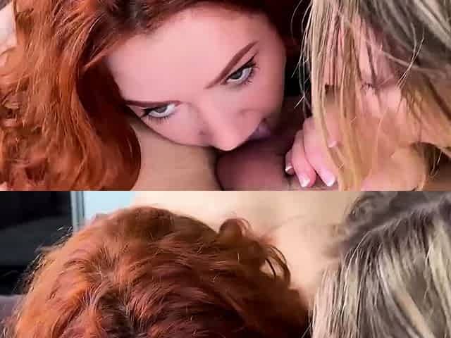 Girls Sharing Creampie In Sensual Kiss