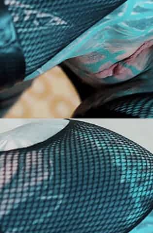Inked Slut Penetrate Herself on Massive Black Dildo - Thigh High Heels & Anal Ride