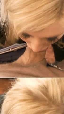 Blonde Bimbo Student Blowbang: Shopping Turns Into Group Suck Fest