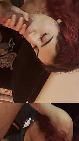 Tiny Latin chick POV Oral pleasure with cum on face