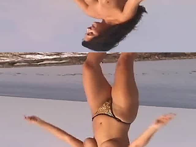 Bikini Model Undressed On The Beach And At Home