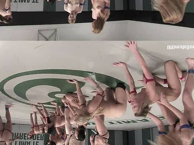 6 VS 6 womens' erotic wrestling - losers get gangbanged!