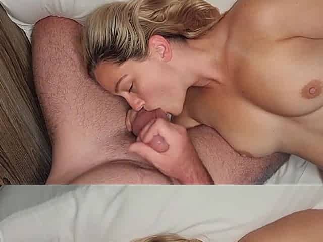 Dirty Talking Hotwife Gets Huge Facial While Staring at the Camera