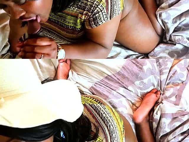 Cute Ebony Sucking a BIG DICK Plus a FAT ASS Getting