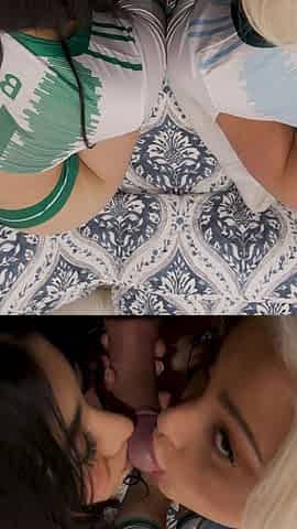 2 College Girls in Tight Uniforms Fuck the Football Coach