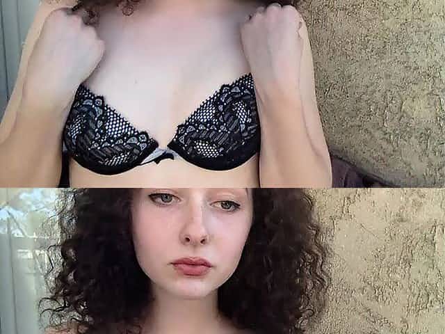 Hot Nerd lingerie teen with a hairy pussy on webcam