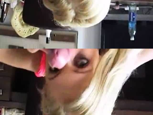 Homemade amateur blonde blowjob