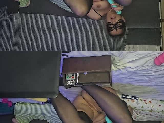 Cheating Wife Masturbating in Front of the Other Guy, Hubby Is Watching