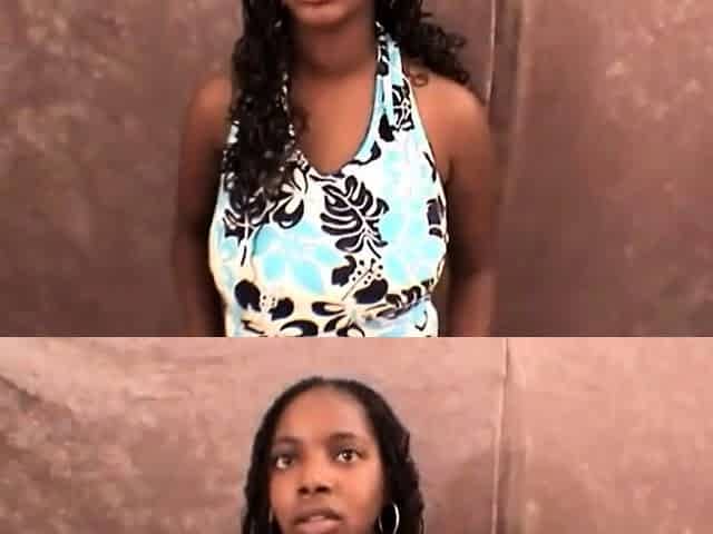 Naughty busty ebony babe sucking