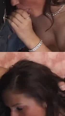Amateur Brunette Sucking and Riding a Big Cock