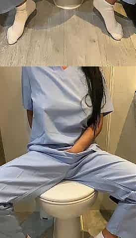 Nurse banging cunt with banana on lunch break