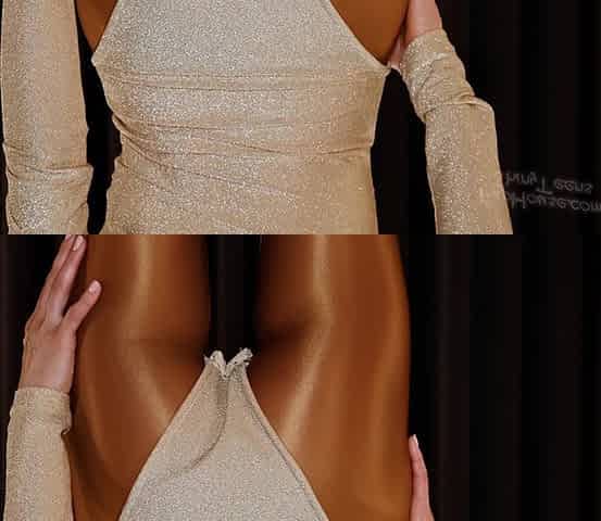 907 Shiny Bronze Spandex Pantyhose