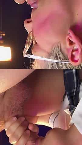 Homemade Blowjob Cum Facial with Blonde MILF