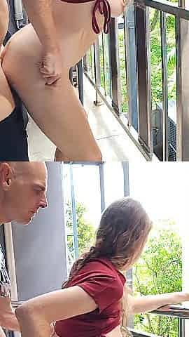 screwing her outside on balcony then unfathomable in the bedroom