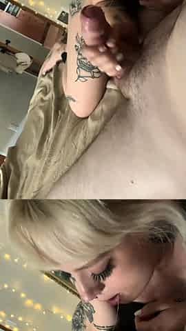 Sexy amateur blonde blowjob amp cumshot HD
