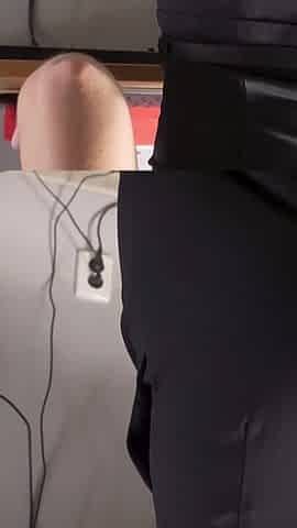 Amateur Secretary In Office Trousers Teases Her Visible Panty Line