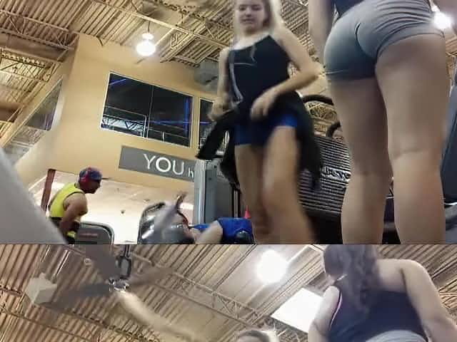 Gym girls spied during their workout