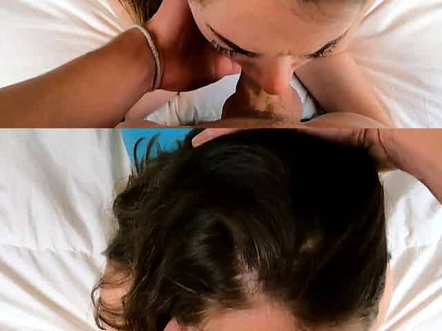 Brunette hardcore blowjob