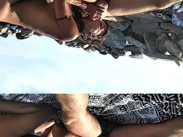 Amateur Pair Screwing trying not to be seen on the Beach