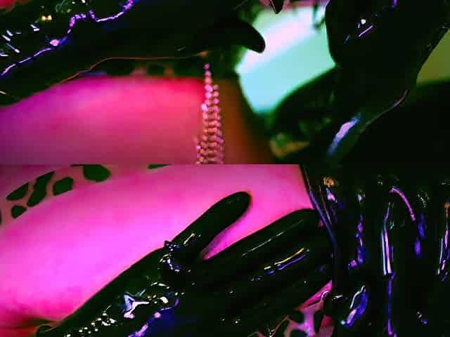 Latex Mamma Dominant-bitch Penny Barber Lubes Up Her Bazookas and Twat