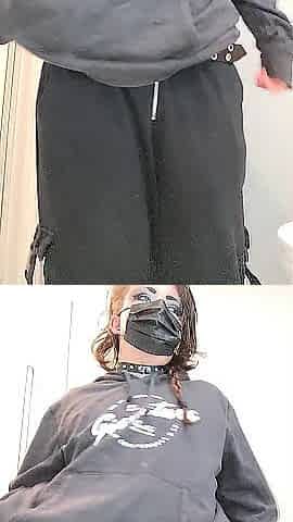 goth FTM stripping and dancing after a night out