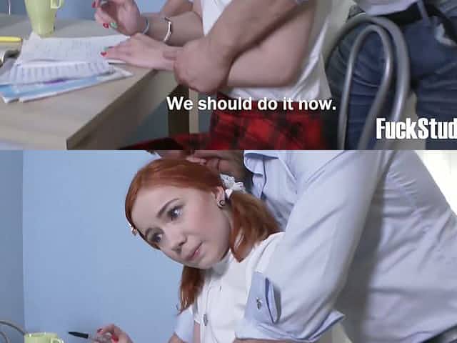 Ginger pigtailed coed Kira Roller is fucked in her yummy tight teen anus