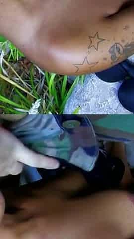 Bitch fucks in the nature