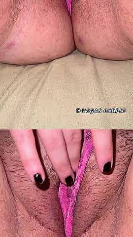 Concupiscent mother I'd like to fuck in Pink G String Masturbate Her Bushy Vagina Until Climax