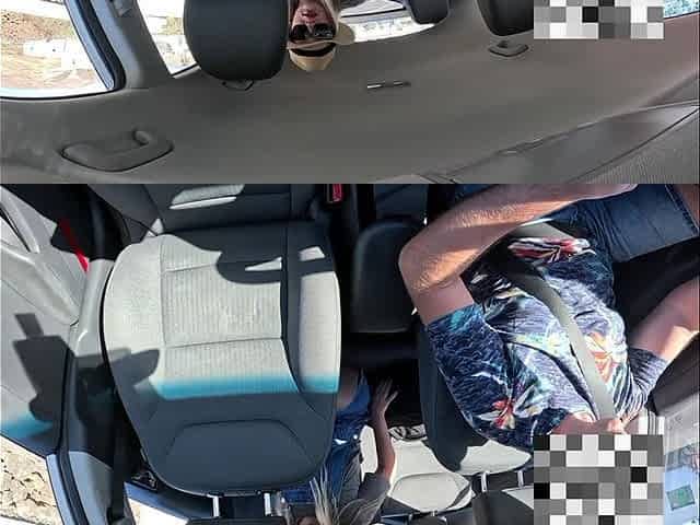 Girl No Panties Masturbating in the Taxi