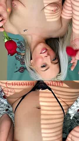 Amateur brunette Michelle with small tit