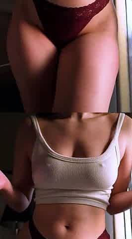 Brunette seductress working her big boobs and hot ass