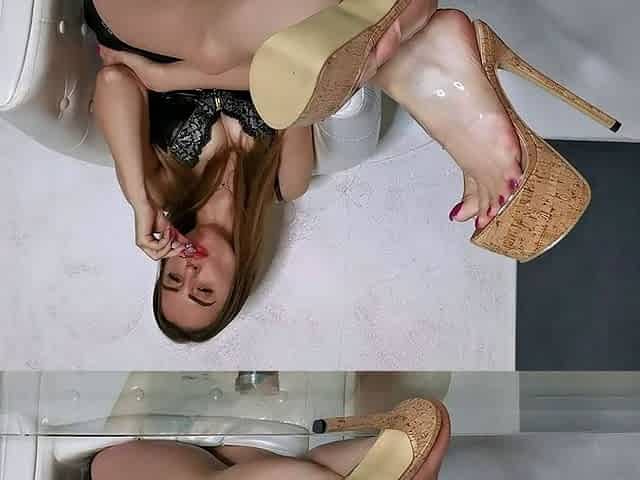 Maitresse Madelines solo foot fetish POV