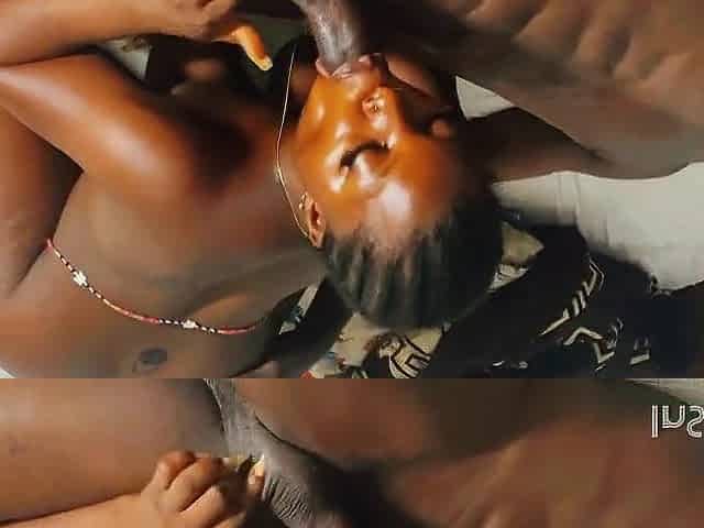 Cowgirl on the large ebony dong cream all on his bbc