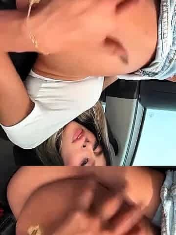 Hot Latina Teases and Toys Her Wet Pussy in Car
