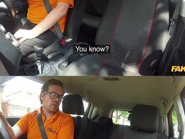 I spank her large butt previous to spunking inside her cunt - Fake Driving School