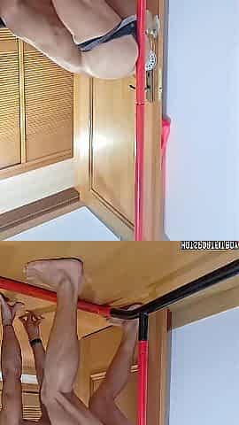 Humping a pullbar with my booty and my jock - this makes me groan and cum so screwing valuable