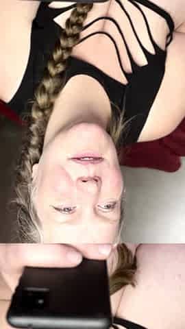 Cute blonde with big boobs solo