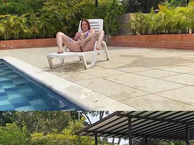 WICKED REDHEAD TASTES AND RIDES A LARGE RAMROD IN THE POOL - ANDY ROSE