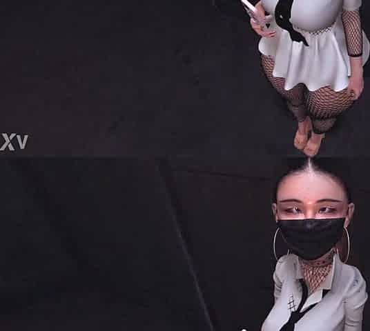 Oriental coworker tries to hide an anal sex-toy rumbling in her butt, Second Life
