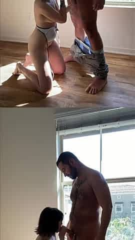 Long Blow Job and taking it in every holes for this nasty slut
