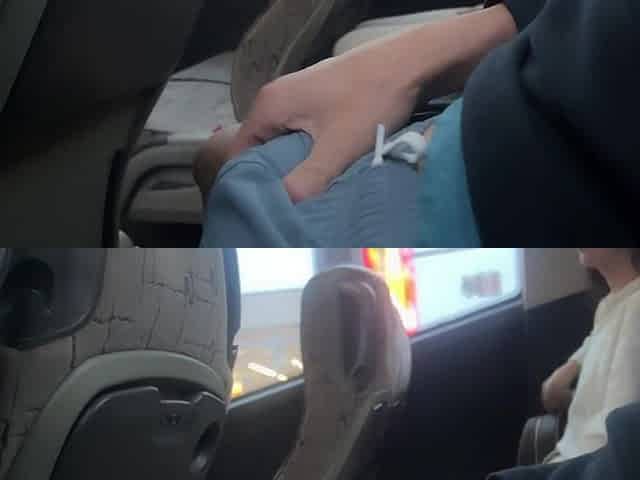 Got Hard Wang On Public Bus And Brunette hair Helped Me Cum