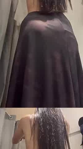 Big Ass Brunette Trying New Clothes at Mall