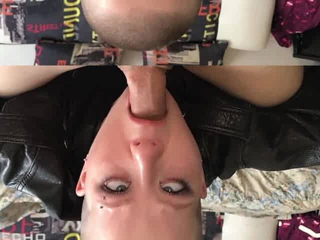 Vilu Vidish in Leather Jacket Swallows Cock