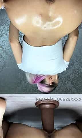 Amateur brunette chick toying her ass and pussy on webcam