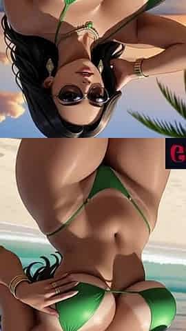 Gol Hot Desi Women Hot Bikini Beach Animation