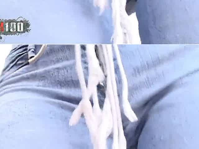 Lea-cisley Golden-haired French Honey Lea Cisley Wearing Hawt Constricted Jeans Gets Undressed