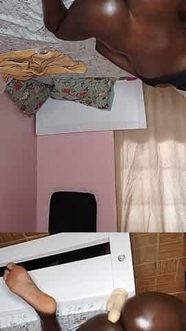 Ebony Girl Ridding Dildo