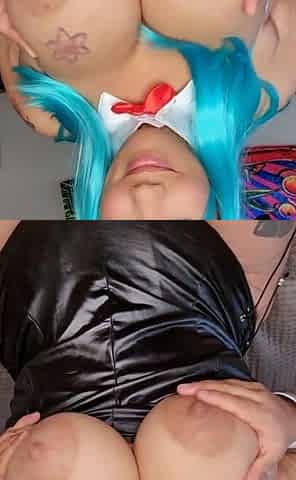 BBW COSPLAYS BUNNY BULMA AND SQUIRTS