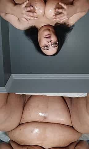 Rubbing Oil All Over My Tits and Belly
