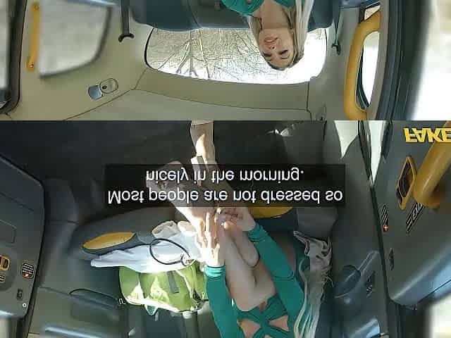 Fake Taxi Hot Nurse gets her uniform on in the backseat